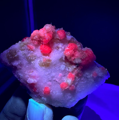 Fluorescent Pink Spinal Crystal Cluster On Matrix Specimen From AFG , 670 Carats