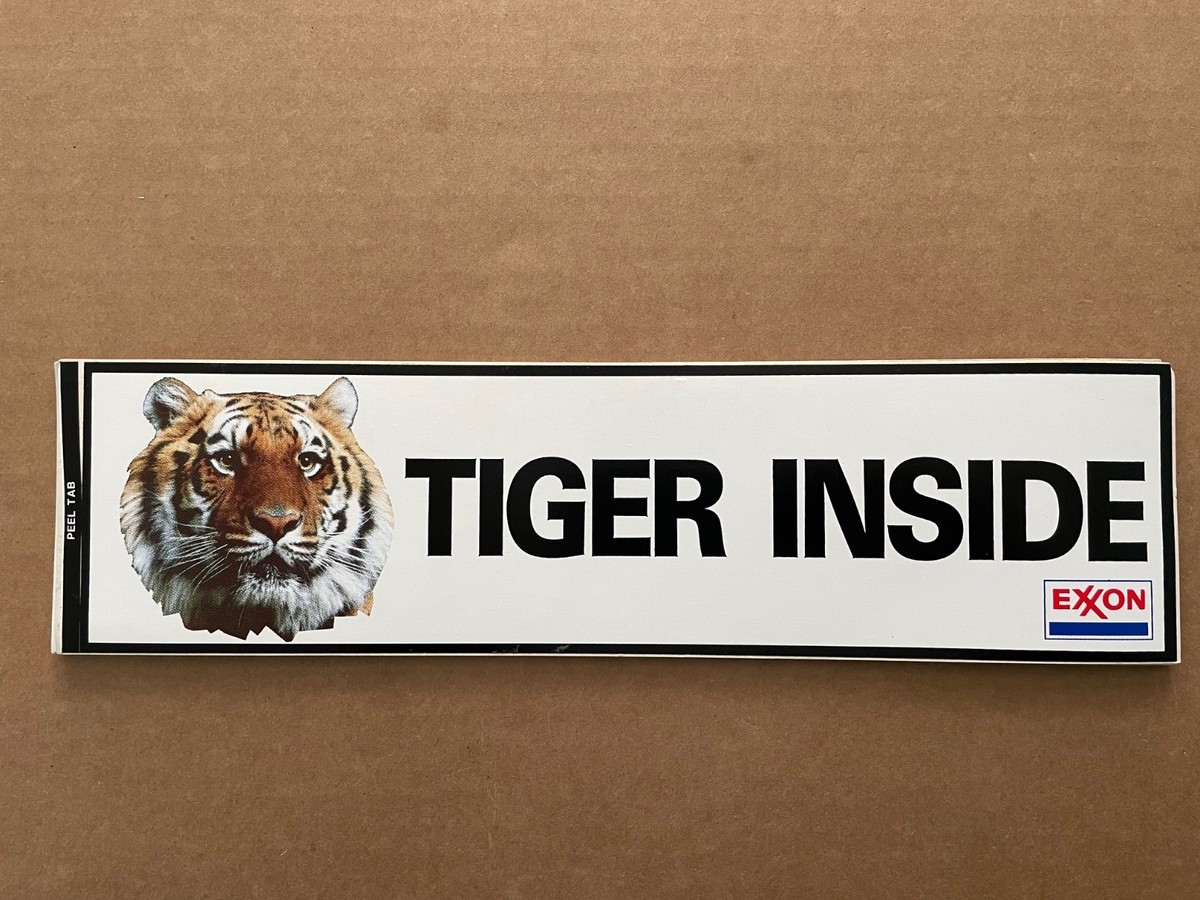 Vintage EXXON Esso Gas Oil Label NOS Tiger Inside | eBay