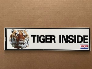Vintage EXXON Esso Gas Oil Label NOS Tiger Inside