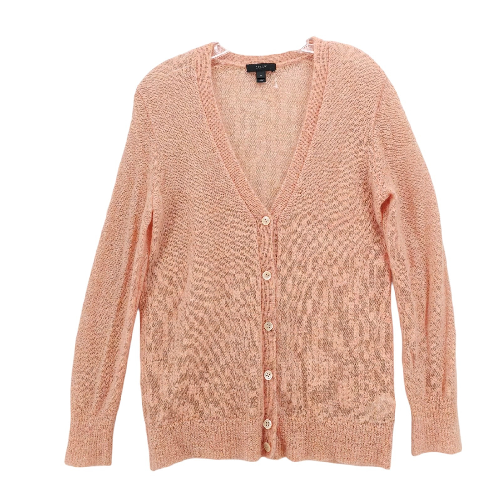 NWOT J. CREW Orange Cardigan Kid Mohair Blend Lightweight Fuzzy Size MEDIUM