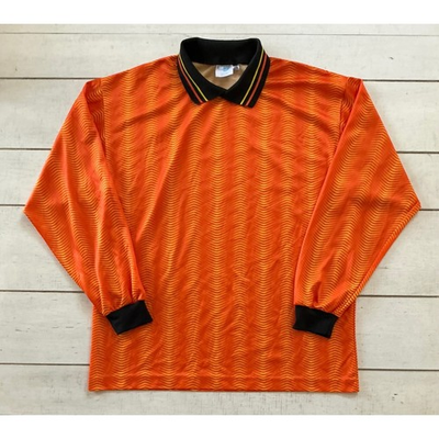 #ad Vintage High 5 Sportswear Soccer Jersey Mens M Orange Wavy Long Sleeve Rasta USA $25.50
