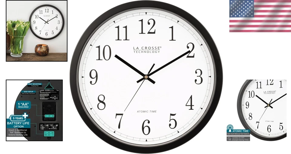 Black Wall Clock with Multiple Time Zones - Image 2 of 4