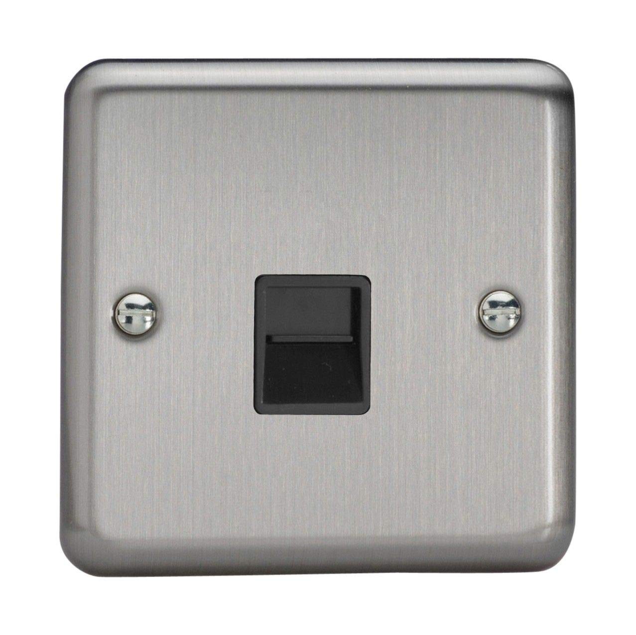 Varilight 1-Gang Telephone Master Socket Matt Chrome XSTMB