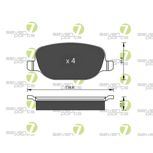 Plaquettes de frein Seven Parts SVP22000 pour supprimer les sifflements sur Alfa Romeo