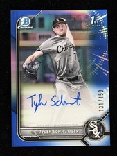 2022 Bowman Draft Chrome 1st Tyler Schweitzer BLUE REFRACTOR AUTO /150 White Sox