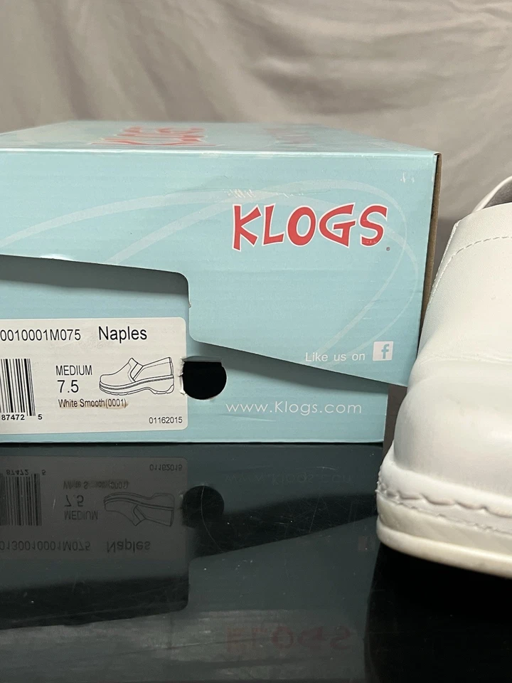 Zuecos para mujer Naples antideslizantes zuecos de cuero blanco talla 7,5 Foto 2 de 4