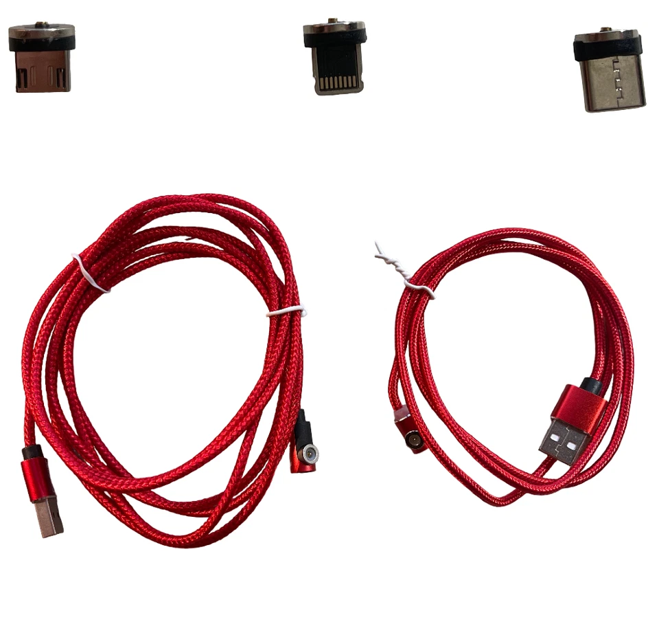 2x Cables de Carga 6 ft ESSAGER + 3 ft MagneticTip 8 pines, Tipo C, MicroUSB bz 10z