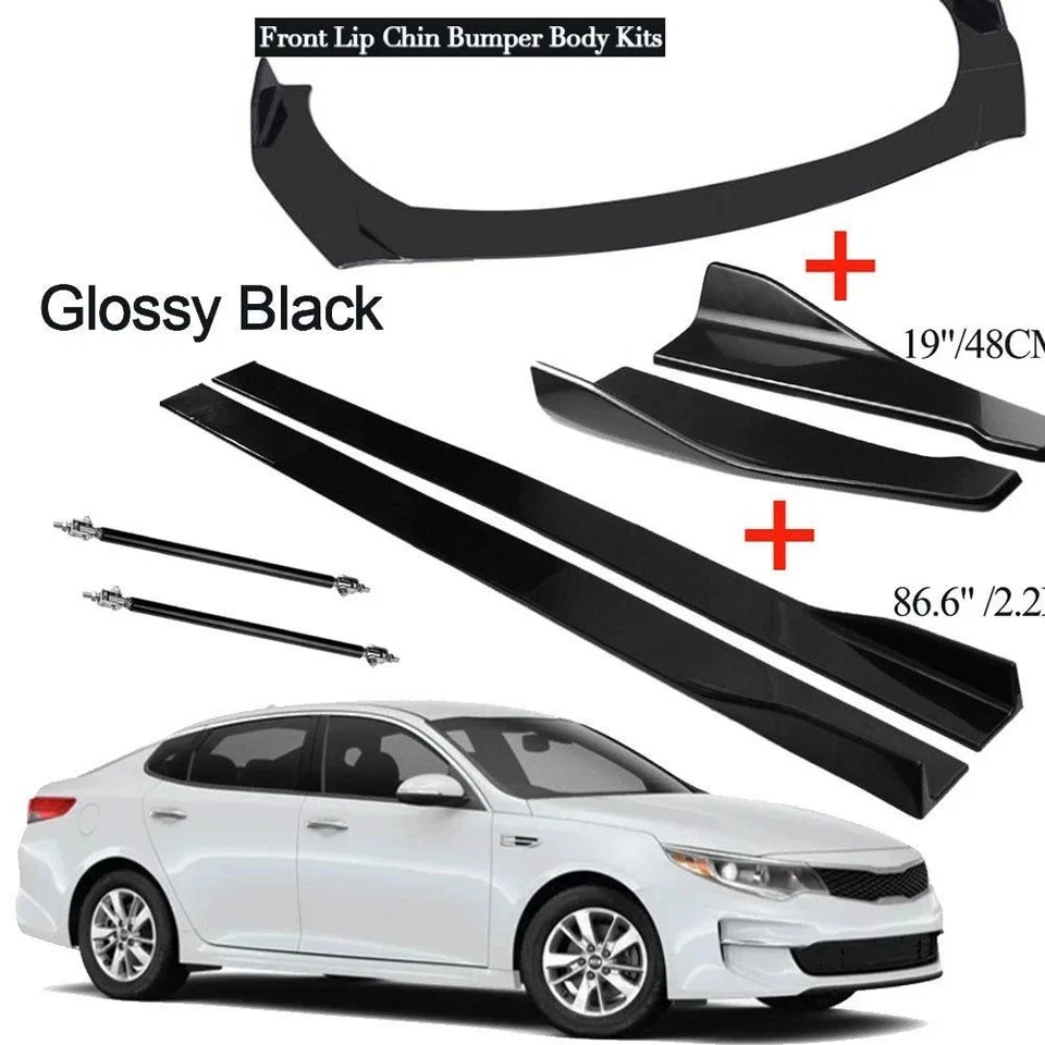 Divisor de alerón labial de parachoques delantero + faldón lateral + labio trasero para Toyota Camry SE XSE Foto 2 de 4