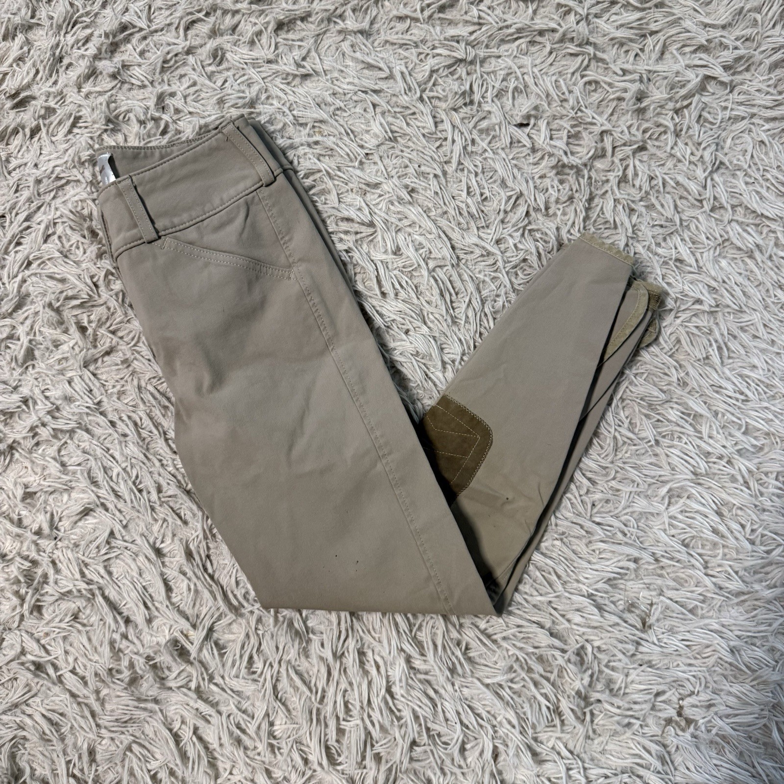 Girl’s Size 12 Tan Tailored Sportsman Knee Patch Horseback Riding Breeches 