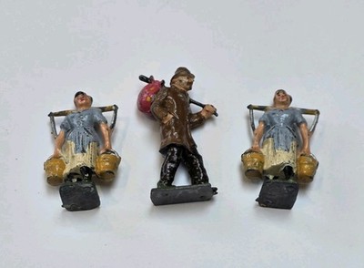Johillco Milkmaid X2 And Man X1 John Hill & Co Lead Farm Figuren sehr guter Zustand 3 im Set