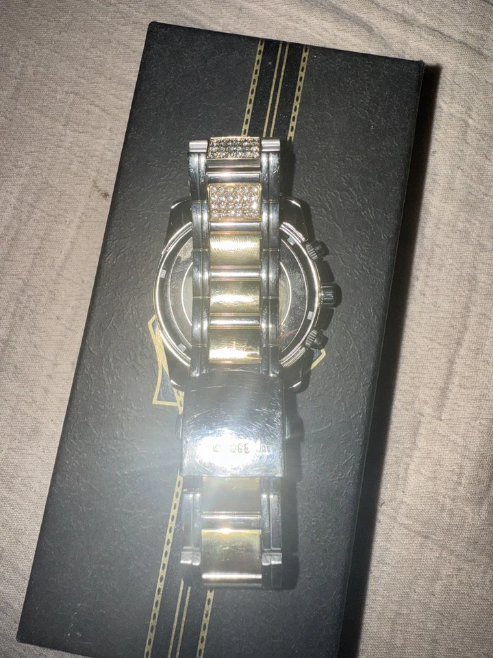 Reloj cronógrafo GUESS U0799G2 para hombre tono dorado cristal acero inoxidable 48 mm Foto 4 de 4