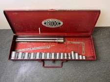 Britool sockets mixed bundle, used condition. 16+ pieces + Britool bar & Case 