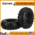 ✅Set of 2 ATV Tires W/Wheels 25x8-12 4x110 Bolt Pattern 3.5+2.5 Offset Mud Sand