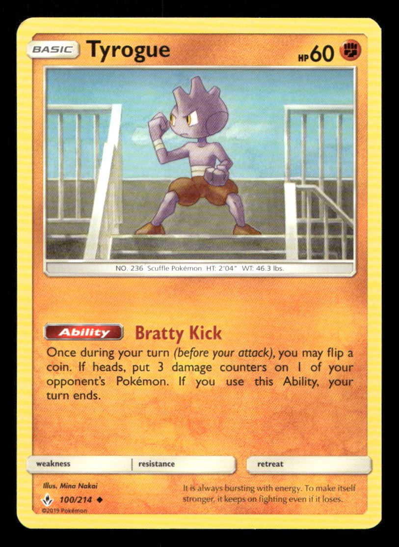 Tyrogue 100/214 Unbroken Bonds NM/M Pokemon