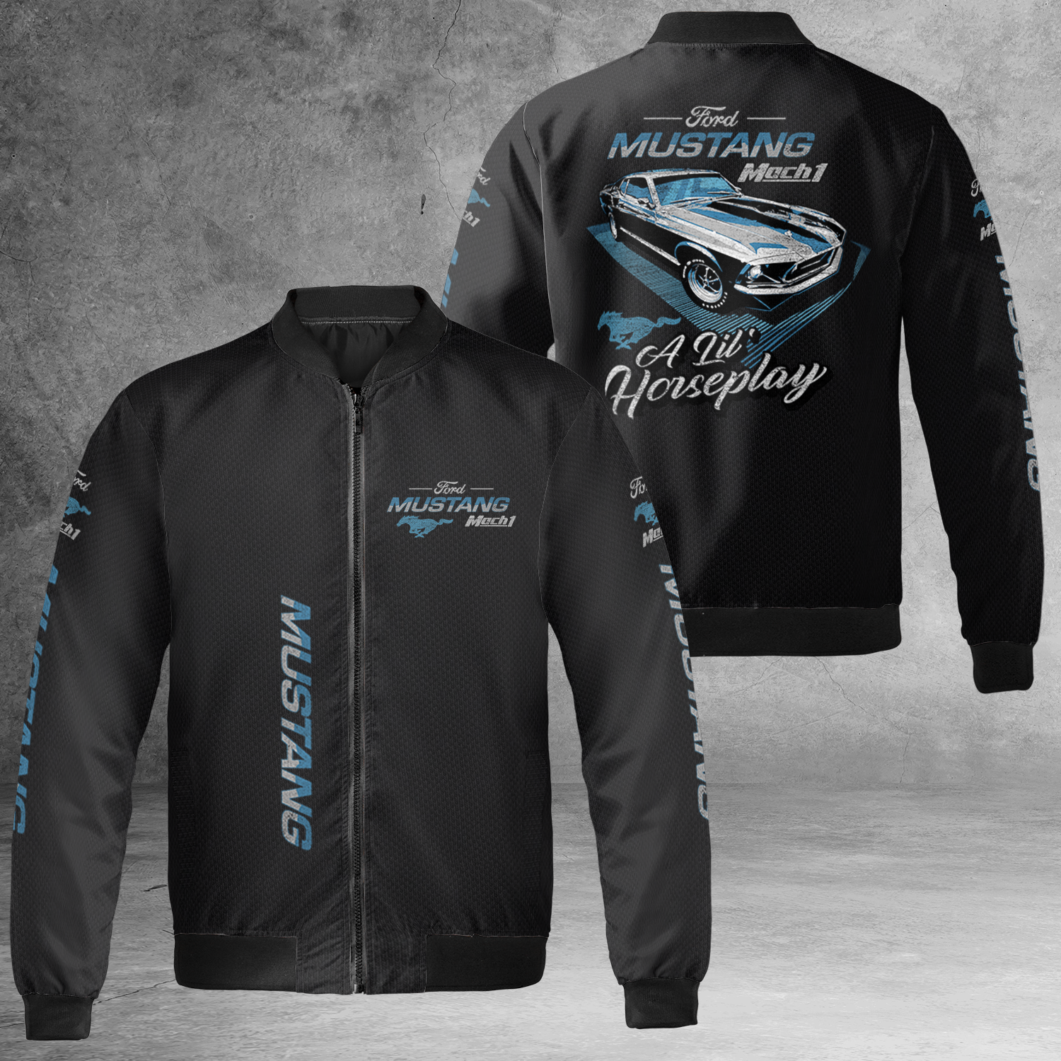 Giacca bomber unisex antivento Mustang Mach 1 1969 amante dell'auto pony