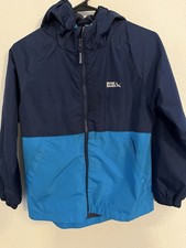 Eddie Bauer Kids Hooded Windbreaker Jacket Blue Colorblock Size M 10/12 EUC