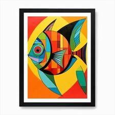 Fish Abstract Pop Art 5 Art Print Framed Wall Art Poster Canvas Print Picture