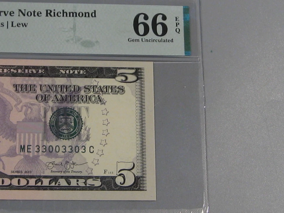 2 BINARY Fancy # GEM CU Crisp Notes 2013 Both PMG CU66 EPQ. #14 - Image 3 of 4