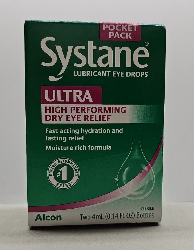 Systane Ultra Lubricant Eye Drops Twin Pack (Two 4mL Each) Exp 7/26