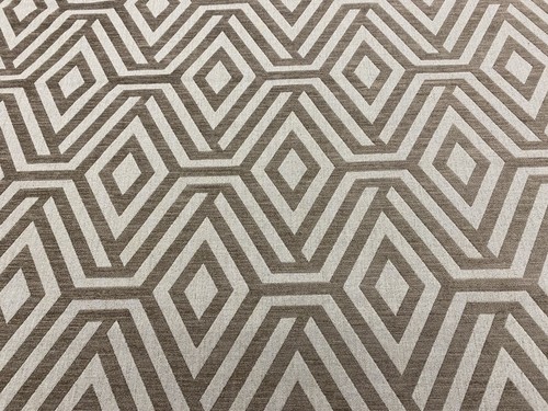 Larsen Chic Geometric Weave Upholstery Fabric- Mossy / Bark 1.60 yds L9157-04 - Picture 1 of 4