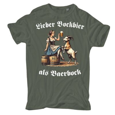 Herren Männer T-Shirt Lieber Bockbier als Baerbock Bier malle vatertag 2025