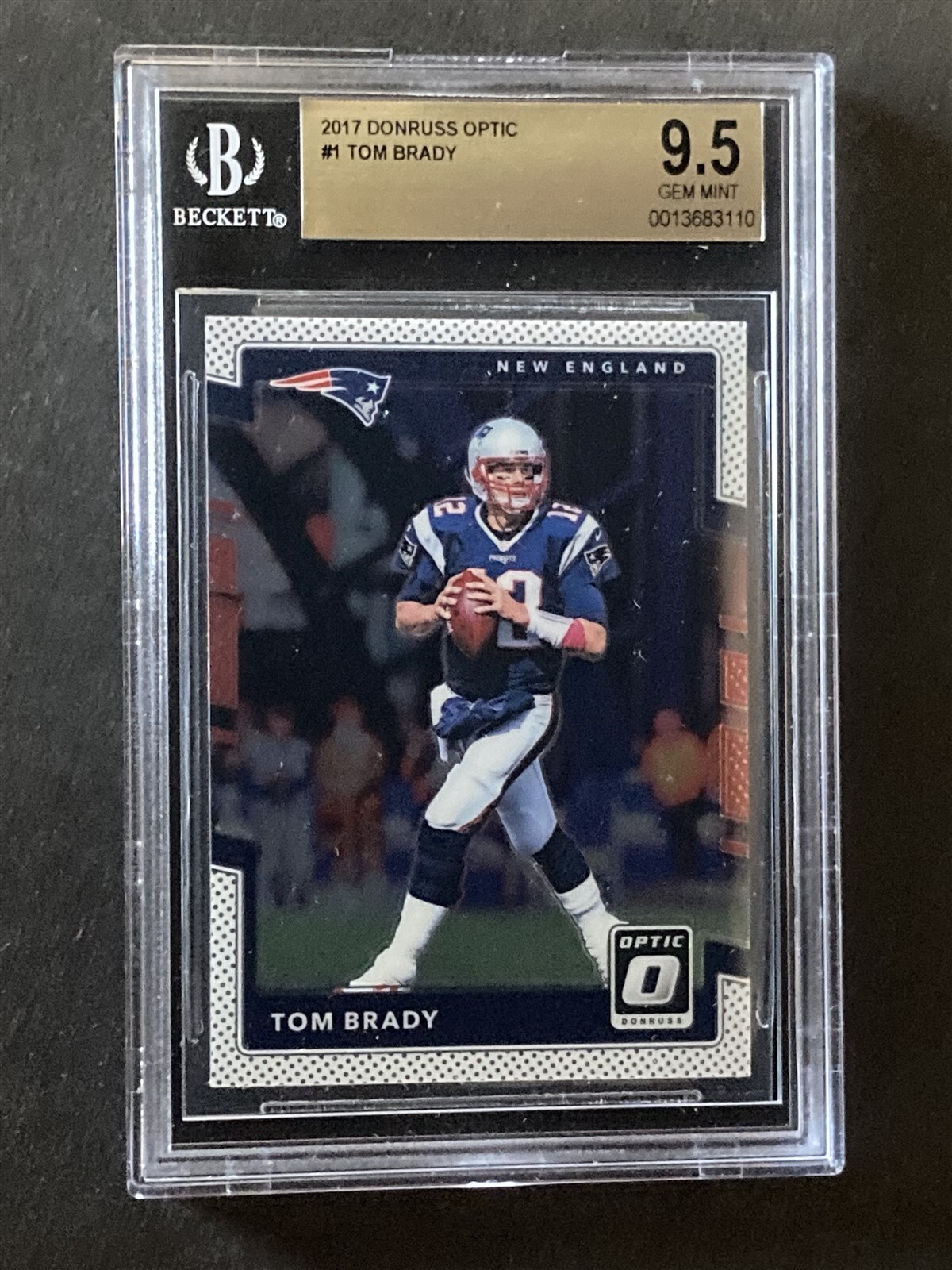 2017 Donruss Optic Tom Brady Patriots Gem Mint BGS 9.5