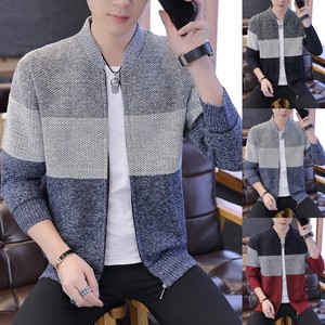 colorblock slim zip sweater