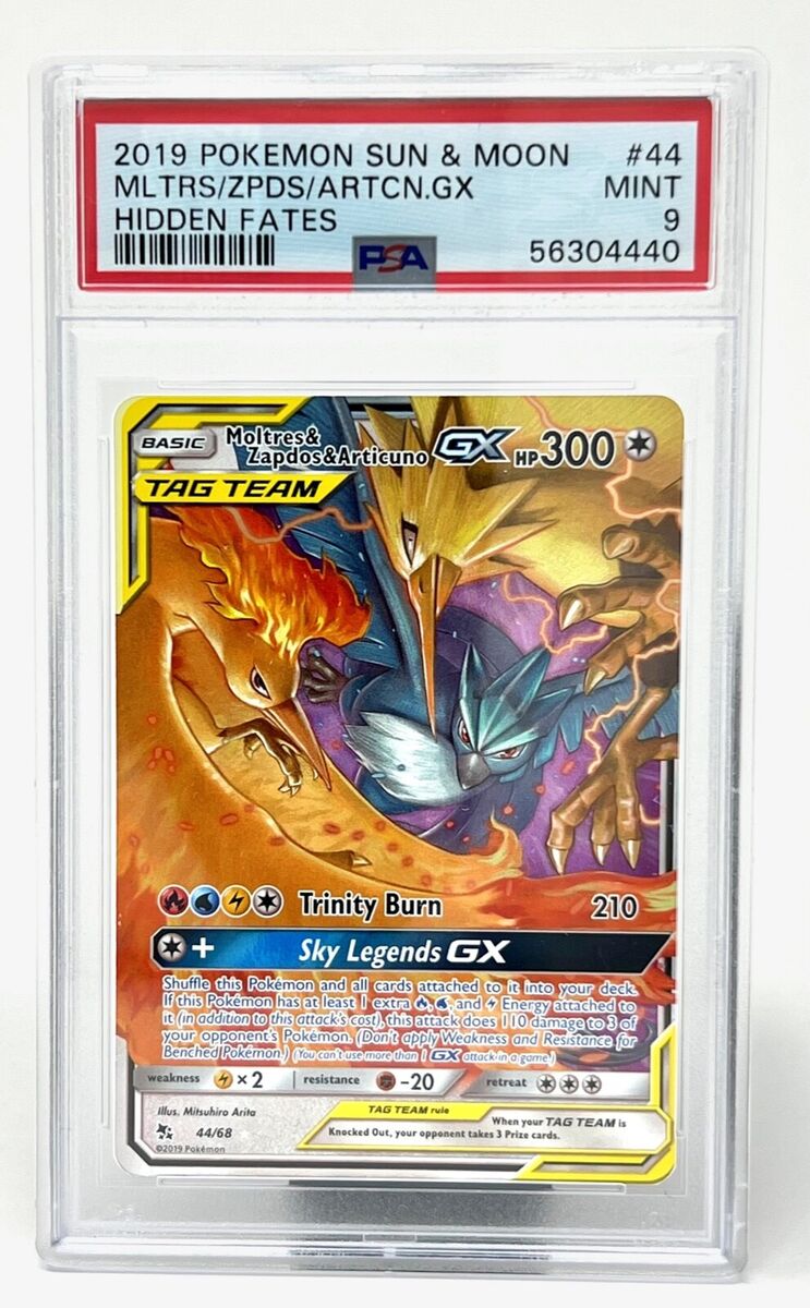 Moltres & Zapdos & Articuno Tag Team GX - 44/68 - Hidden Fates – Card  Cavern Trading Cards, LLC