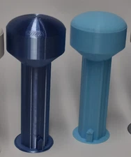 Factory Municipal N Scale 1/160 Mid Century WATER TOWER Blue Steel Silver White