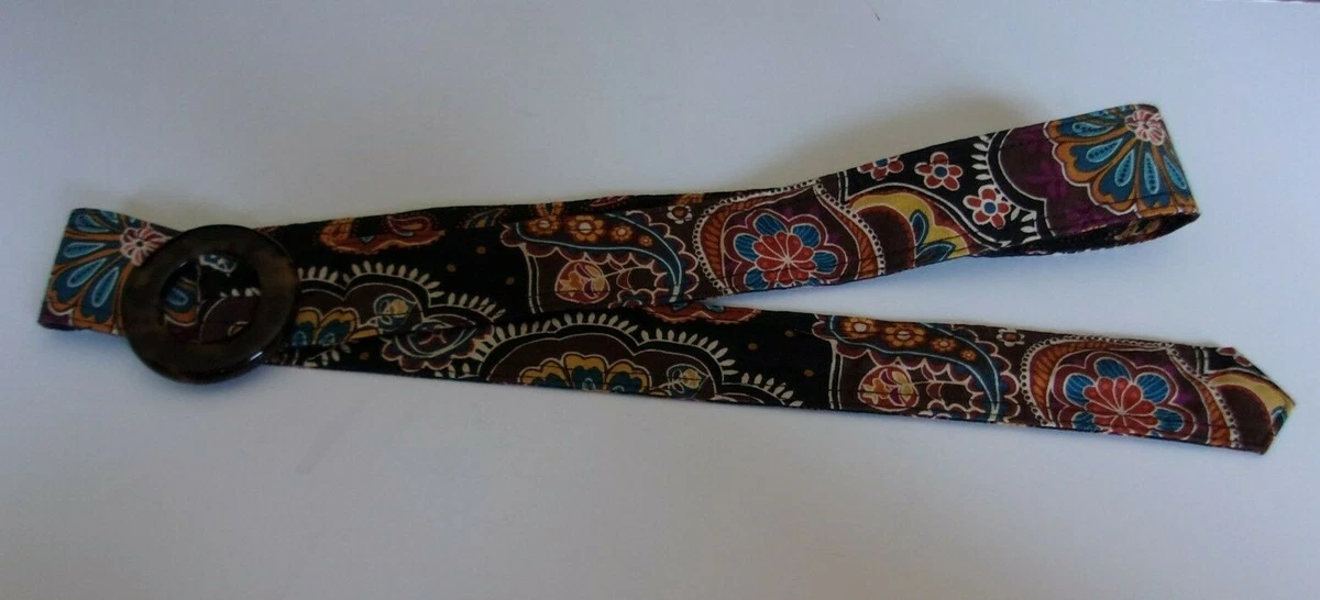 Vera Bradley Blue and Purple Paisley Belt with Wooden Buckle Vera Bradley Women main image 4