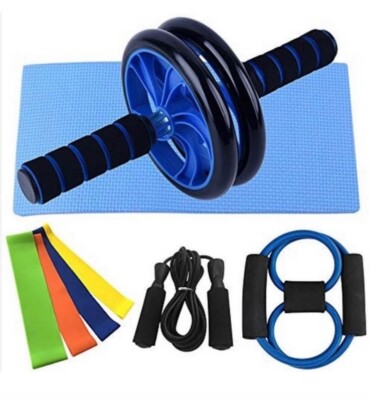 ab roller Heimtrainer mit Springseil n weiteres Übungszubehör 