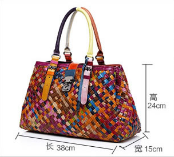 Genuine Leather Handbags Fashion Oil Wax Cowhide Backpack Ladies School Bag