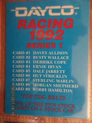 1992 Dayco Racing Race Cards Complete Series 1 9 Cards in TRAKS Album ...