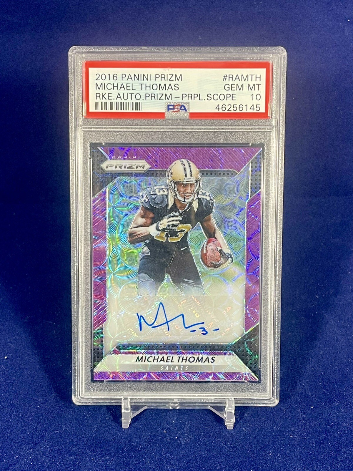 2016 Panini Michael Thomas Purple Scope Rookie Auto Prizm #36/99 PGA 10