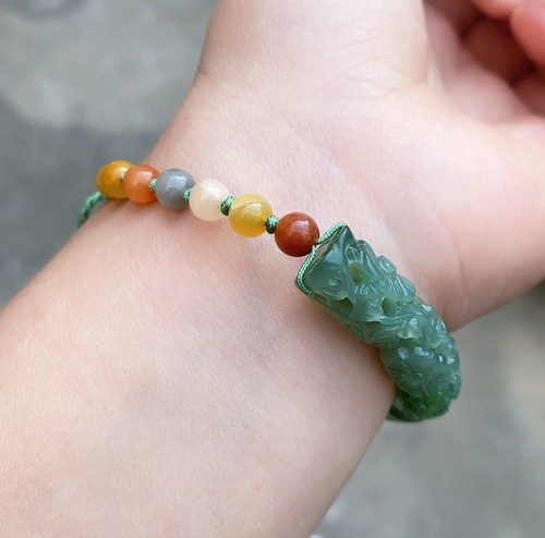 57mm Certified 100% Natural Hetian jade Butterfly flowers Bracelets 认证和田玉蝴蝶花朵手镯 - Picture 7 of 14