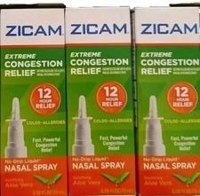 3 Zicam Extreme Congestion FluCold Allergy Sinus Relief Nasal Spray Liquid .50oz
