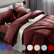 Luxury 1800 Thread Count Microfiber Bed Sheet Set, Twin XL, Burgundy