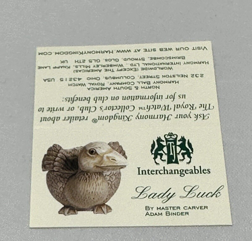 Harmony Kingdom Treasure Jests LADY LUCK Adam Binder Bird NIB Interchangeables - Picture 14 of 15