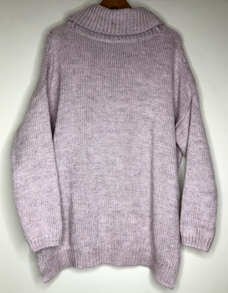 Cotton On Knitwear Sweater Sz Large Designed in Australia Pink Cable Cowl Neck - Image 2 of 4
