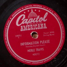 MERLE TRAVIS  INFORMATION PLEASE / THE DEVIL TO PAY CAPITOL AMERICAN  78 RPM 218