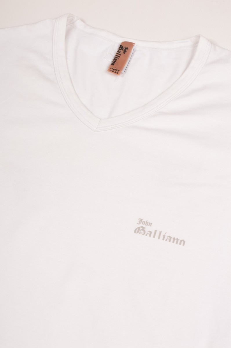 John Galliano White Cotton Blend T-Shirt Tee Size USA M | eBay
