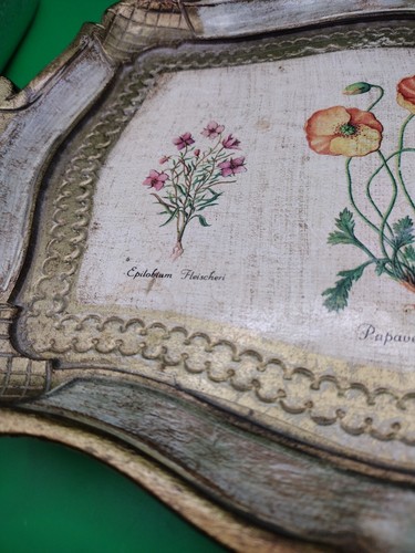 Italian Tray Bavarian Coffee/ Tea Tray Crockery With Baruque. ,Toleware Wooden - Picture 4 of 8