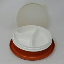 Vintage Tupperware Little Diner Toddler Bowl Orange 1317 W/Lid 227 1707 Divided