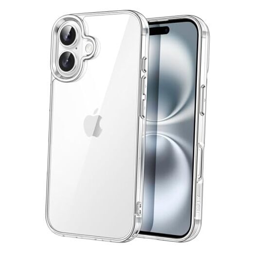 Case for iPhone 16 6.1-Inch, Non-Yellowing Shockproof Phone Bumper Clear