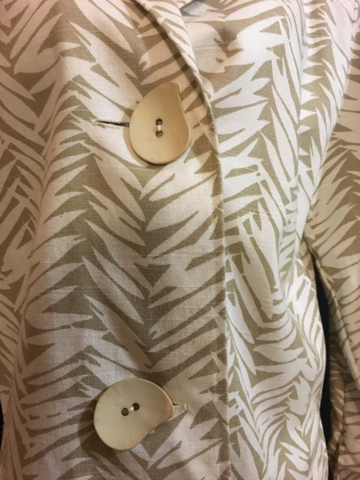 * Giacca blazer donna COTONE PONY ANTHROPOLOGIE dipinta S USA #1885