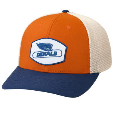 DEKALB SEED K-Products *RICHARDSON* Orange/Blue Khaki MESH CAP HAT *BRAND NEW*