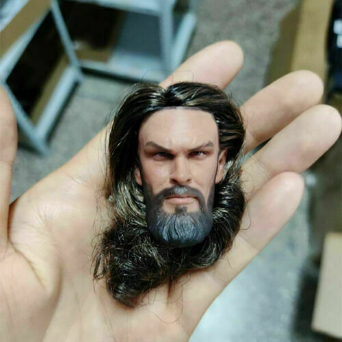 1/6 Jason Momoa männlicher Mann langes Haar Kopf Schnitzerei Modell PVC Spielzeug passt 12" Figuren - Bild 1 von 11