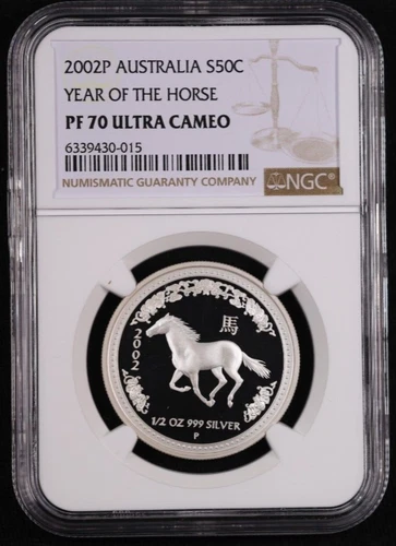 2002 P Australia 50 Cents Lunar Year of the Horse - NGC PF 70 UC