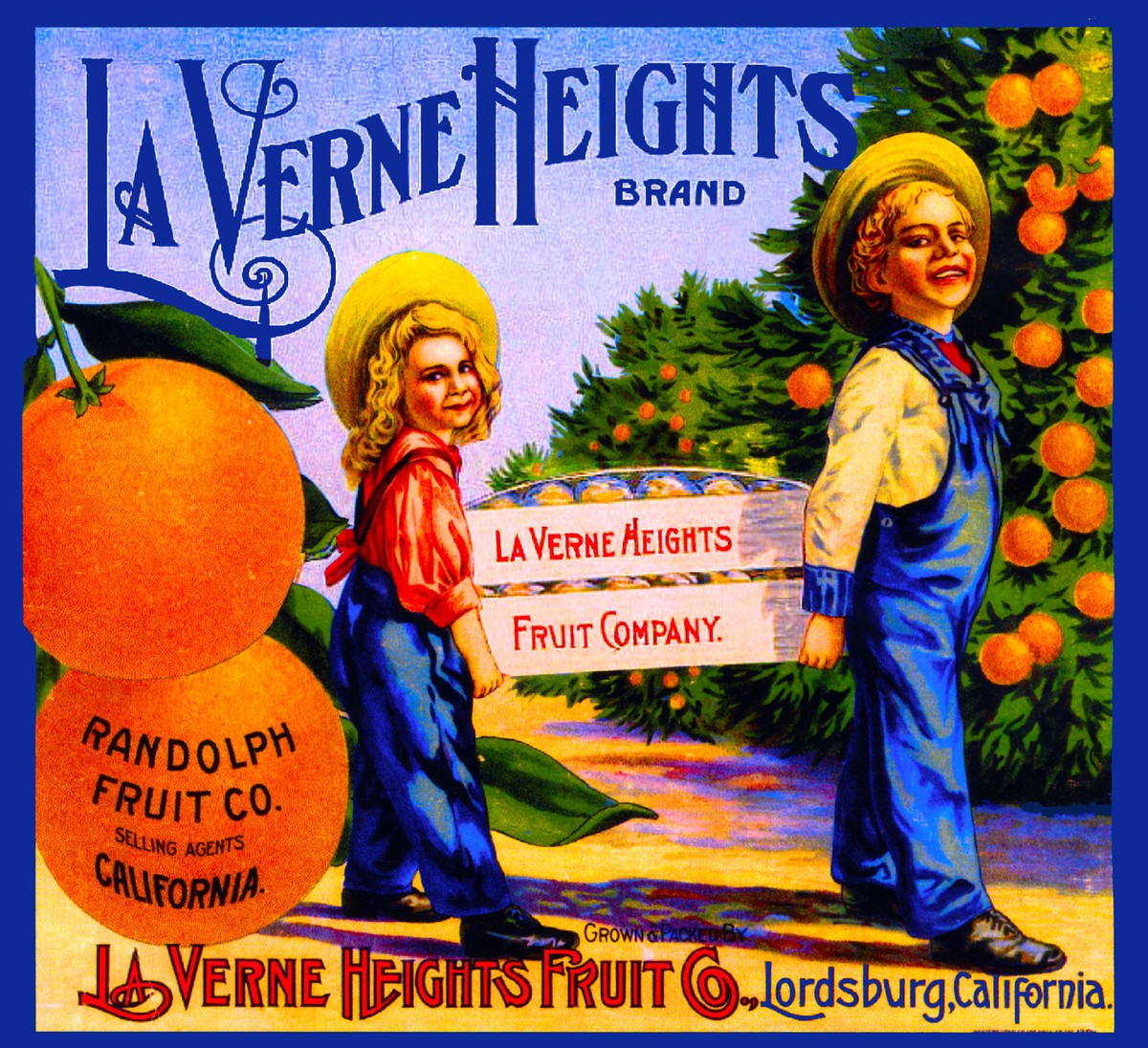 ［レア］BRAPPERS 木製看板 Lordsburg La Verne Heights Los Angeles Orange Citrus Fruit Crate