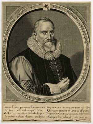 Antiker Meisterdruck - EWALD SCHREVELIUS - PROFESSOR - MEDIZIN - Bailly - Danckerts - 1648